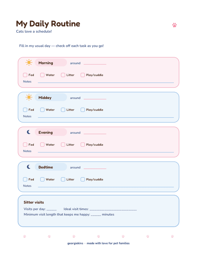 My Daily Routine page